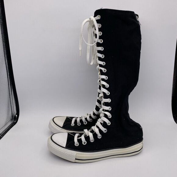 Converse All Star Chuck Taylor XXHI Knee High Black Tall Boots 1V708 - Sz M5 W7 - Picture 2 of 16